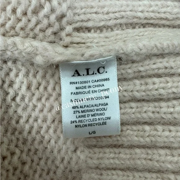 A.L.C. Pink Ruby Fair Isle Turtleneck Oversized Sweater